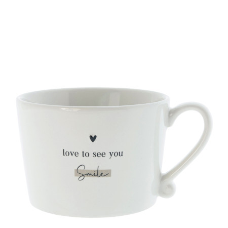 detail Bastion Collections Hrnek LOVE TO SEE YOU SMILE in black, 300ml