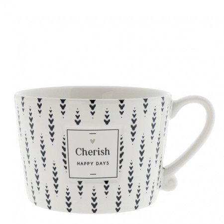 detail Bastion Collections Hrnek Cherish HAPPY DAYS in black, 300 ml