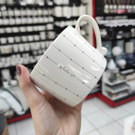 detail Bastion Collections Hrnek HELLO YOU in grey, 300ml
