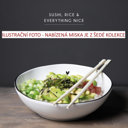 detail Bastion Collections Miska SUSHI BOWL heart in grey 14x17x5cm