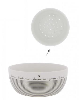 detail Bastion Collections FRUIT BOWL BLACKBERRY in black, miska na ovoce, 5x5x16cm