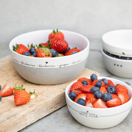 detail Bastion Collections FRUIT BOWL BLACKBERRY in black, miska na ovoce, 5x5x16cm