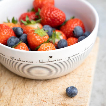 detail Bastion Collections FRUIT BOWL BLACKBERRY in black, miska na ovoce, 5x5x16cm