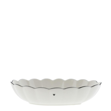 detail Bastion Collections Miska EGG RUFFLE M, white heart in black