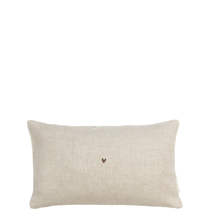 detail Bastion Collections Polštář 30x50cm Naturel, Heart brown