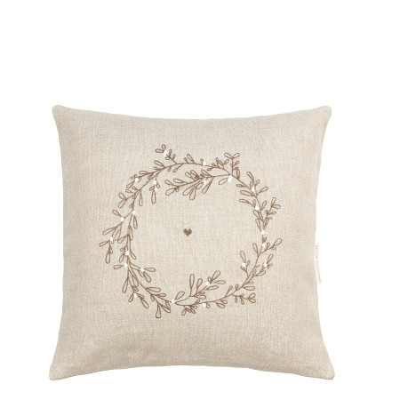 detail Bastion Collections Polštář 50x50cm, Naturel, Misteltoe (jmelí)