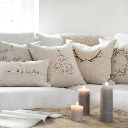 detail Bastion Collections Polštář 50x50cm, Naturel, Misteltoe (jmelí)