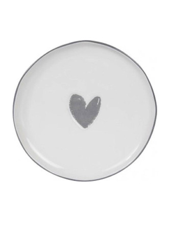 detail Bastion Collections Talířek CAKE HEART in grey, 16cm