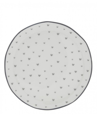 detail Bastion Collections Talířek DESSERT LITTLE HEARTS in grey, 19 cm