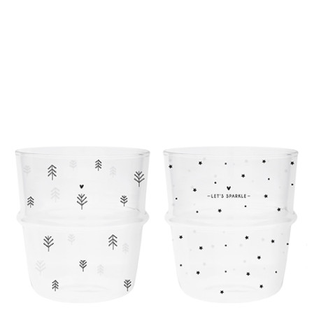 detail Bastion Collections 2x SKLENKY NA VODU - Sparkle trees in black, 2x 300ml