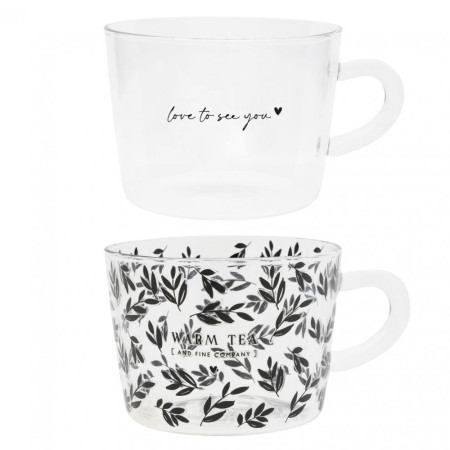 detail Bastion Collections 2x Skleněný hrnek - Hearts & Love to see you, 2x 300ml