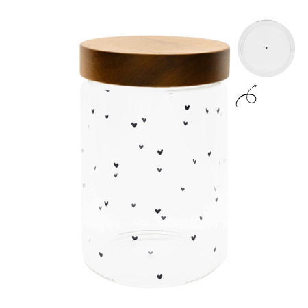 detail Bastion Collections JARS L - Hearts all over, dóza sklo, 12x18cm, 1400 ml