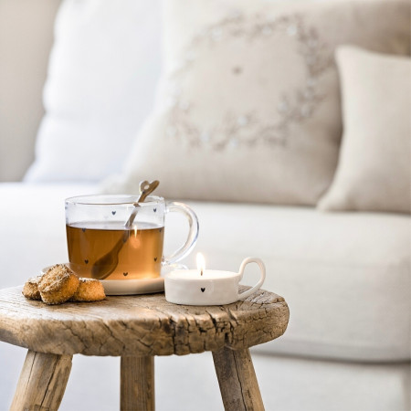 detail Bastion Collections Tumbler Tea M, heart all over, sklo, skleněný hrneček