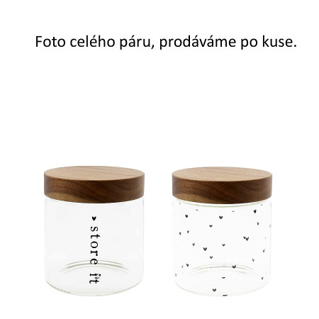 detail Bastion Collections Skleněná dóza S 004 Hearts all, 12x13cm