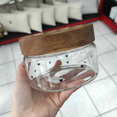 detail Bastion Collections Skleněná dóza XS 004 hears all, 12x9cm