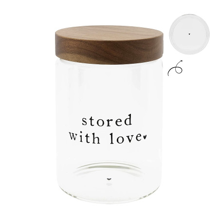 detail Bastion Collections Skleněná dóza L 004 Stored with love, 12x18cm