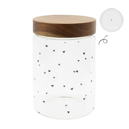 detail Bastion Collections Skleněná dóza L 004 Heart all, 12x18cm