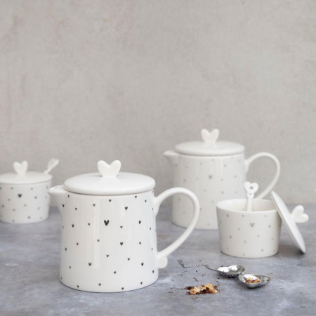 detail Bastion Collections Teapot Konvička HEARTS in grey, 1L