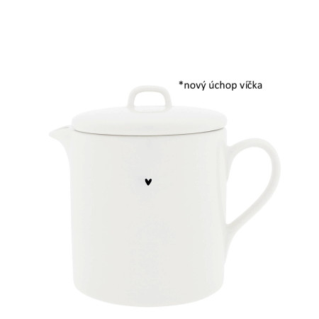 detail Bastion Collections TEAPOT Konvička 009 White with little heart in black