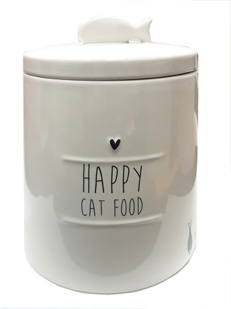 detail Bastion Collections DÓZA velká HAPPY CAT FOOD in black 14x18cm