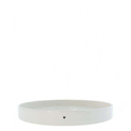 detail Bastion Collections Tray PODNOS kulatý 25cm, white in black heart