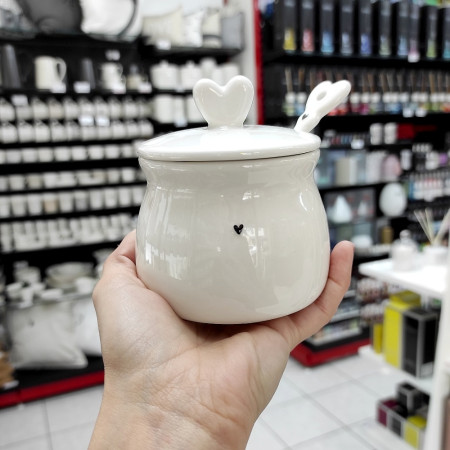 detail Bastion Collections Dóza na džem JAR JAM se lžičkou, in black