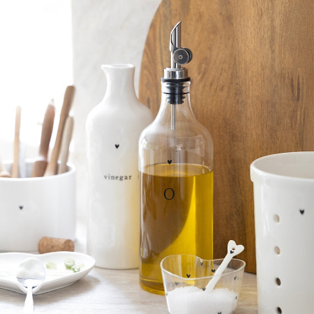 detail Bastion Collections Spoon Holder Heart, hnědé pásky, odkládací talířek