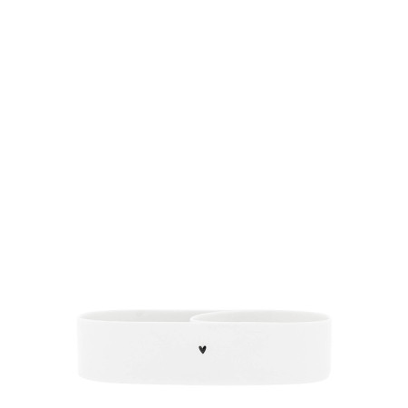 detail Bastion Collections Tray Oval White with divider 17,5x9cm