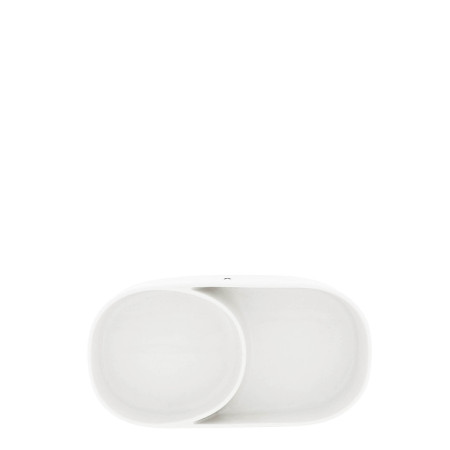 detail Bastion Collections Tray Oval White with divider 17,5x9cm