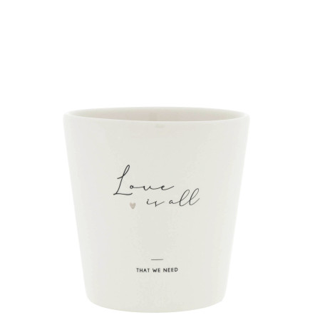 detail Bastion Collections Kelímek LOVE IS ALL in black, 240ml