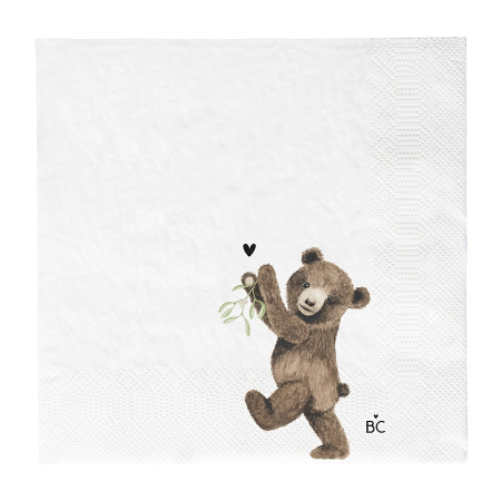 detail Bastion Collections Papírové ubrousky L - MISTLETOE BEAR