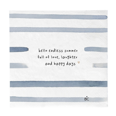 detail Bastion Collections Papírové ubrousky L - Stripes Summer Blue, 20ks