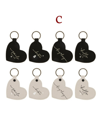 detail Bastion Collections Klíčenka Heart BIG HUG in black, 7,5x6,5cm