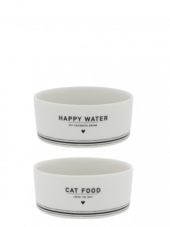 detail Bastion Collections 2x Miska CAT FOOD/WATER in black, 9,5x4cm
