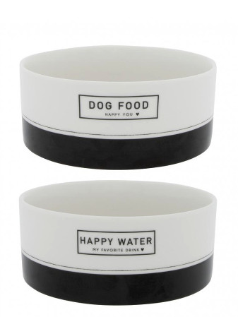 detail Bastion Collections 2x Miska DOG FOOD/WATER in black, 16x6,5cm