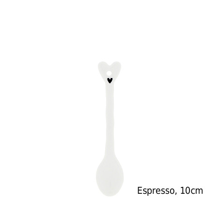 detail Bastion Collections Keramická lžička ESPRESSO, bílá, plochá, 10cm