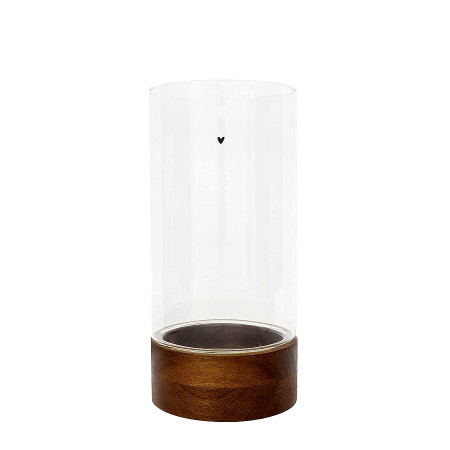 detail Bastion Collections Lucerna velká s dřevěným podstavcem, 12x25cm