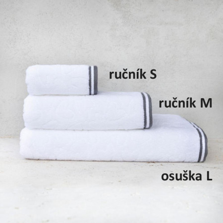 detail Bastion Collections Ručník TOWEL M, white in grey, 50x100cm