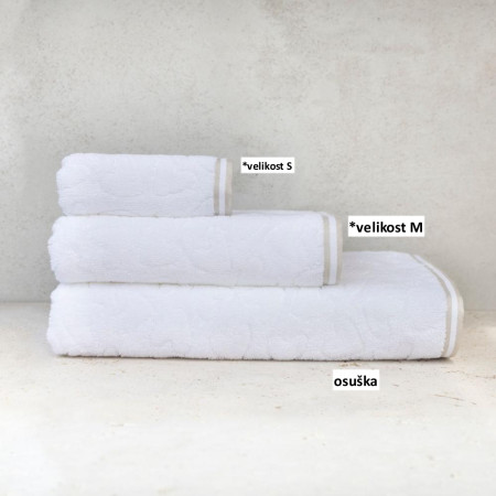 detail Bastion Collections Ručník TOWEL M, white in natural edge, 50x100cm