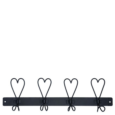 detail Bastion Collections Věšák HEART RACK with 4 hearts black, 41 cm