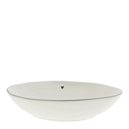 detail Bastion Collections PASTA PLATE - HEART in black, 23,5 cm