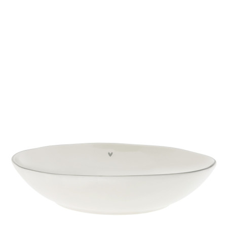 detail Bastion Collections PASTA PLATE - HEART in grey, 23,5 cm