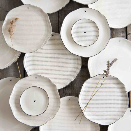 detail Bastion Collections 2x Talíř velký DINNER stripes in black, 27 cm
