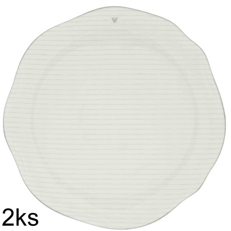 detail Bastion Collections 2x Talíř velký DINNER stripes in grey, 27 cm