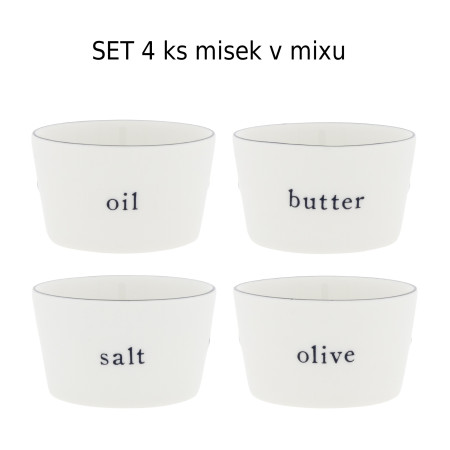 detail Bastion Collections Set 4x miska Salt/Butter/Oil/Olive Ass, průměr 6cm