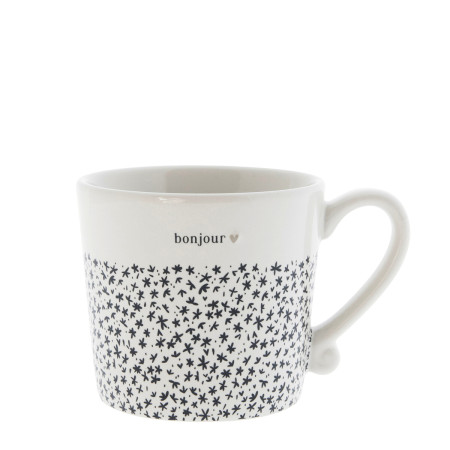 detail Bastion Collections Hrneček 175ml + talířek 16cm BONJOUR in black
