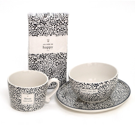 detail Bastion Collections Set 4 dílný BLOOM in black