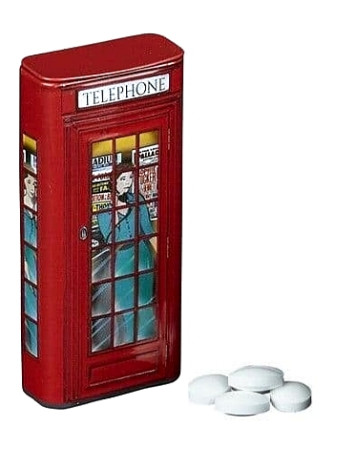 detail LONDON MINTS - TELEPHONE BOX, mentolky bez cukru, 25 g