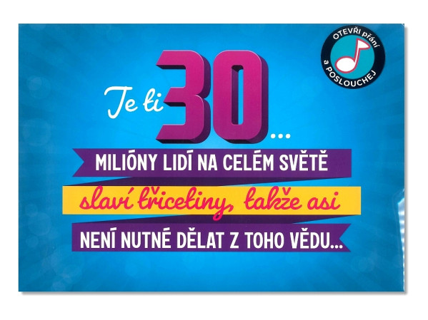 detail Albi Přání s efekty - JE TI 30... Milióny lidí na celém světe ...
