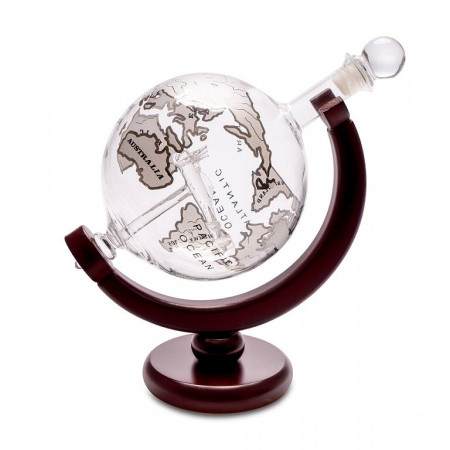 detail Balvi - GLOBE, Karafa na Whisky, sklo/dřevo, 20,5x22x12cm